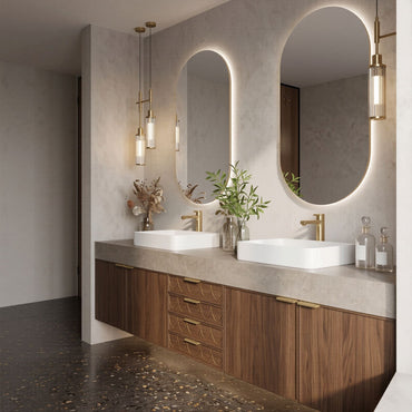 70''-96'' Modern Bathroom Vanity with Sink Floating Dark Wood Grain Fish Scale Drawers