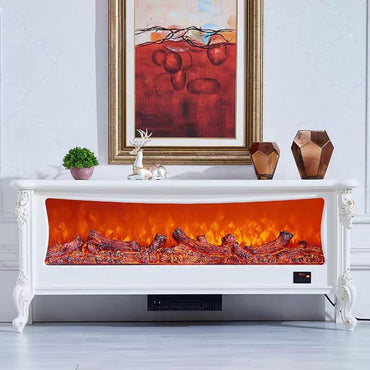 Aihm-Lon White Electric Fireplace with Exquisite Patterns 30”-54”