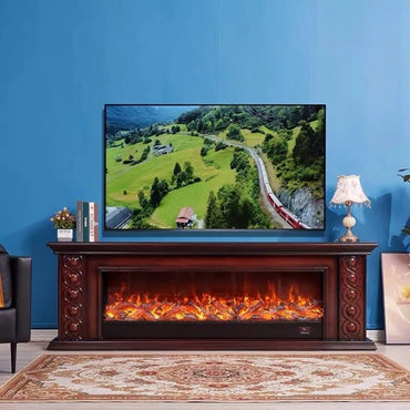 Aihm-Lon Vintage Electric Fireplace with Twisted Rope Pattern 79”