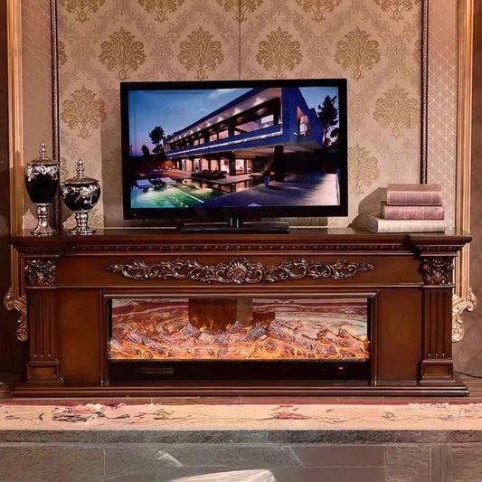 Aihm-Lon Electric Fireplace with Seashell and Curly Grass Pattern 79”