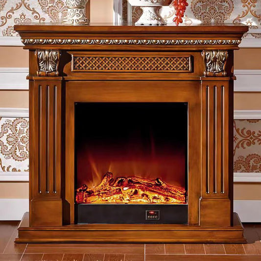 Aihm-Lon Brown Electric Fireplace Exquisite Grid Design 47”-59”