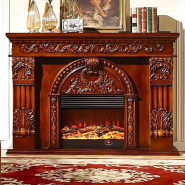 Aihm-Lon Electric Fireplace Includes Exquisite 3D Embossed Flower Design 71”