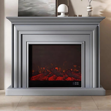 Aihm-Lon Electric Fireplace with Layered Lines White TV Stand 47”