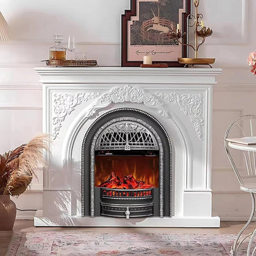 Aihm-Lon Freestanding Electric Fireplace Vintage Tall Chimenea TV Stand 51”