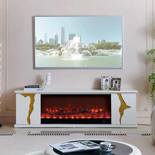 Aihm-Lon Freestanding Electric Fireplace Artistic Crack Design 79”