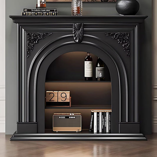 Aihm-Lon Black Electric Fireplace Modern Carved Craft 39”-59”