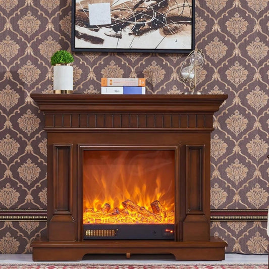 Aihm-Lon Brown Electric Fireplace Includes Classic Line Design 47”-59”