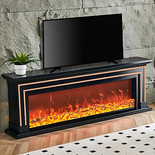 Aihm-Lon Electric Fireplace with Mantel Includes Brown Line Design 71”-79”