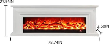 Aihm-Lon Minimalist Electric Fireplace with Realistic Flame Large Countertop 71”-79”