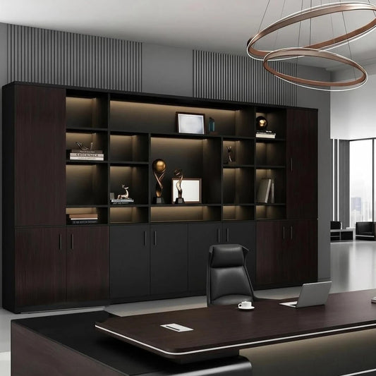 100IN Bookshelf with 72IN Meeting Table (No Chairs)