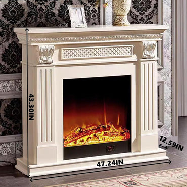 Aihm-Lon Brown Electric Fireplace Exquisite Grid Design 47”-59”