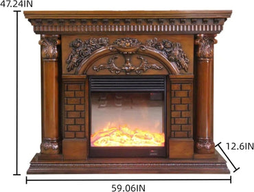 Aihm-Lon Indoor Electric Fireplace Includes European Classical Carving 59”
