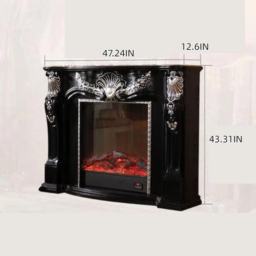 Aihm-Lon Vintage Electric Fireplace Includes Silver Outline Design 47”