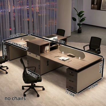 Workstation Black Wood Grain 118.11IN No Chairs