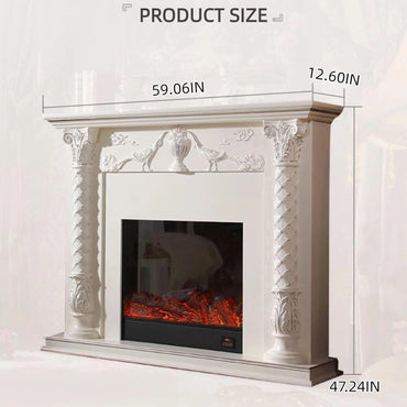 Aihm-Lon Luxurious Electric Fireplace Includes Carved Column 59”