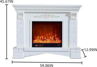 Aihm-Lon Tall Electric Fireplace Includes Openwork Base and Faux Bricks 59”