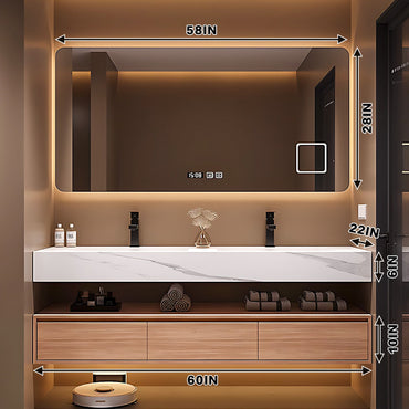 56"- 96" Modern Bath Vanity Set with Smart Backlit Mirror