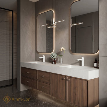 60''-96'' Double Bathroom Vanity with Sink Floating Modern Vanities Storage Drawers Warm
