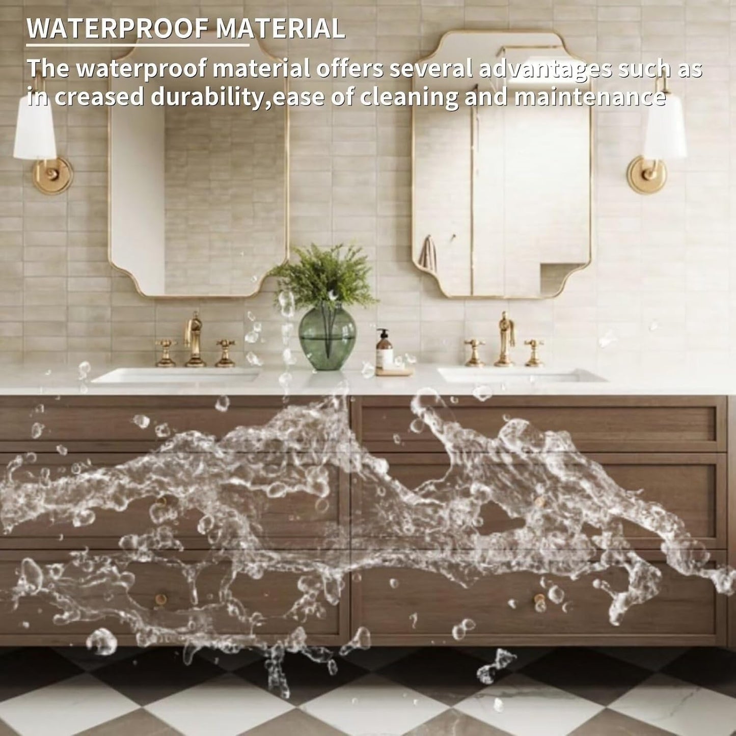 60"-96" Floating Bathroom Vanity with Double Sinks (Medieval Log Style)