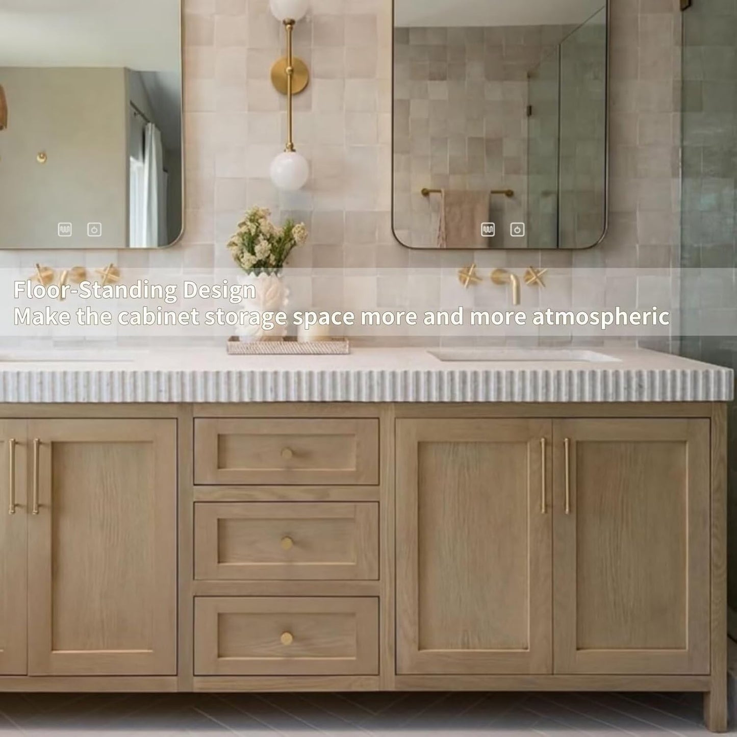 60"-96"Modern Bathroom Vanity with Double Sinks (Rustic Log Style)