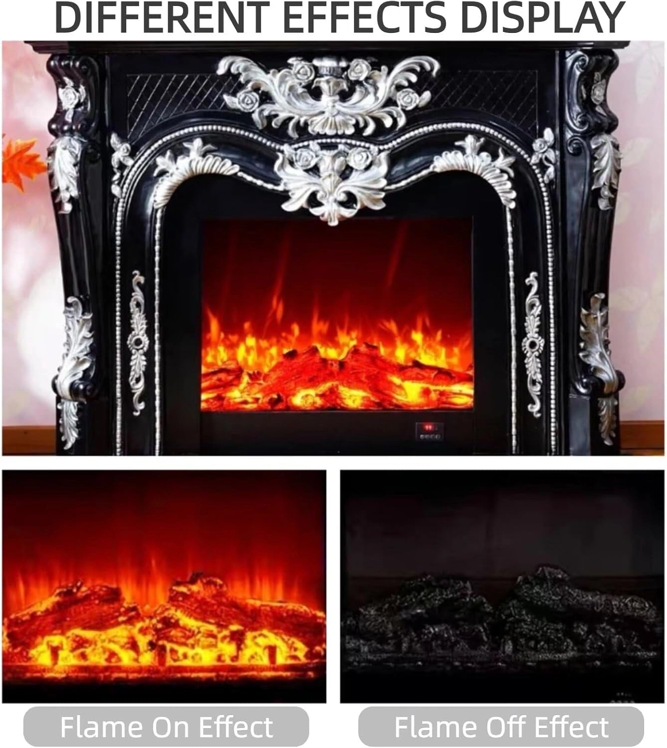 Aihm-Lon Retro Electric Fireplace Includes White European Faux Bricks 59”