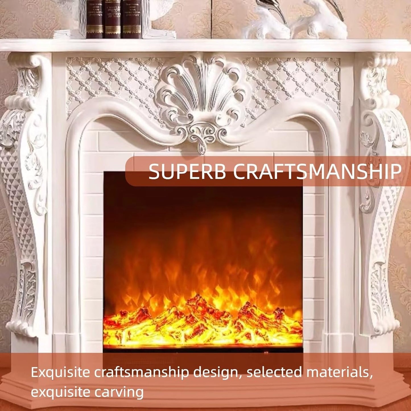 Aihm-Lon Classic Electric Fireplace Retro Style 47”