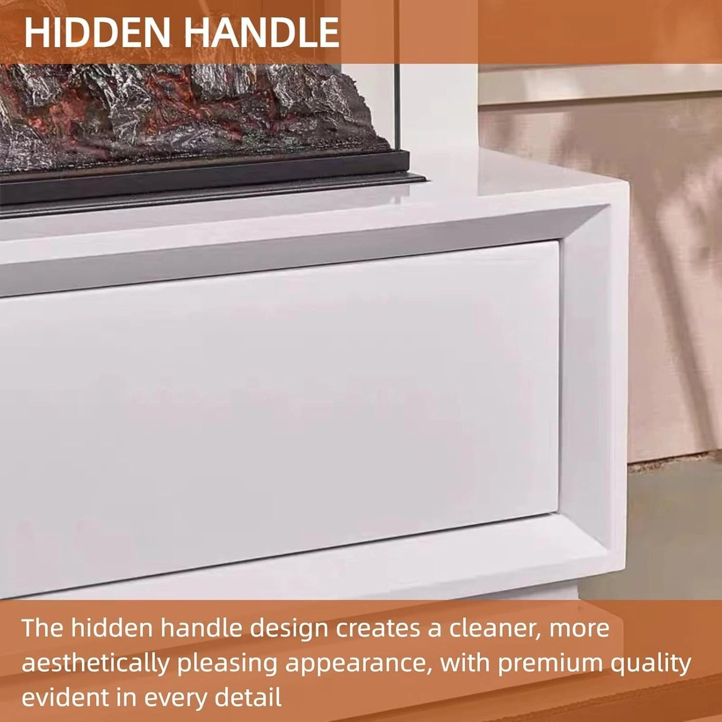 Aihm-Lon Simple Electric Fireplace with Three-Sided Faux Flame 79”