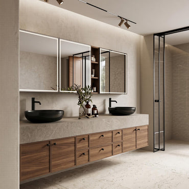 60''-96'' Double Bathroom Vanity with Sink Modern Floating Warm Wood Grain Spacious Storage