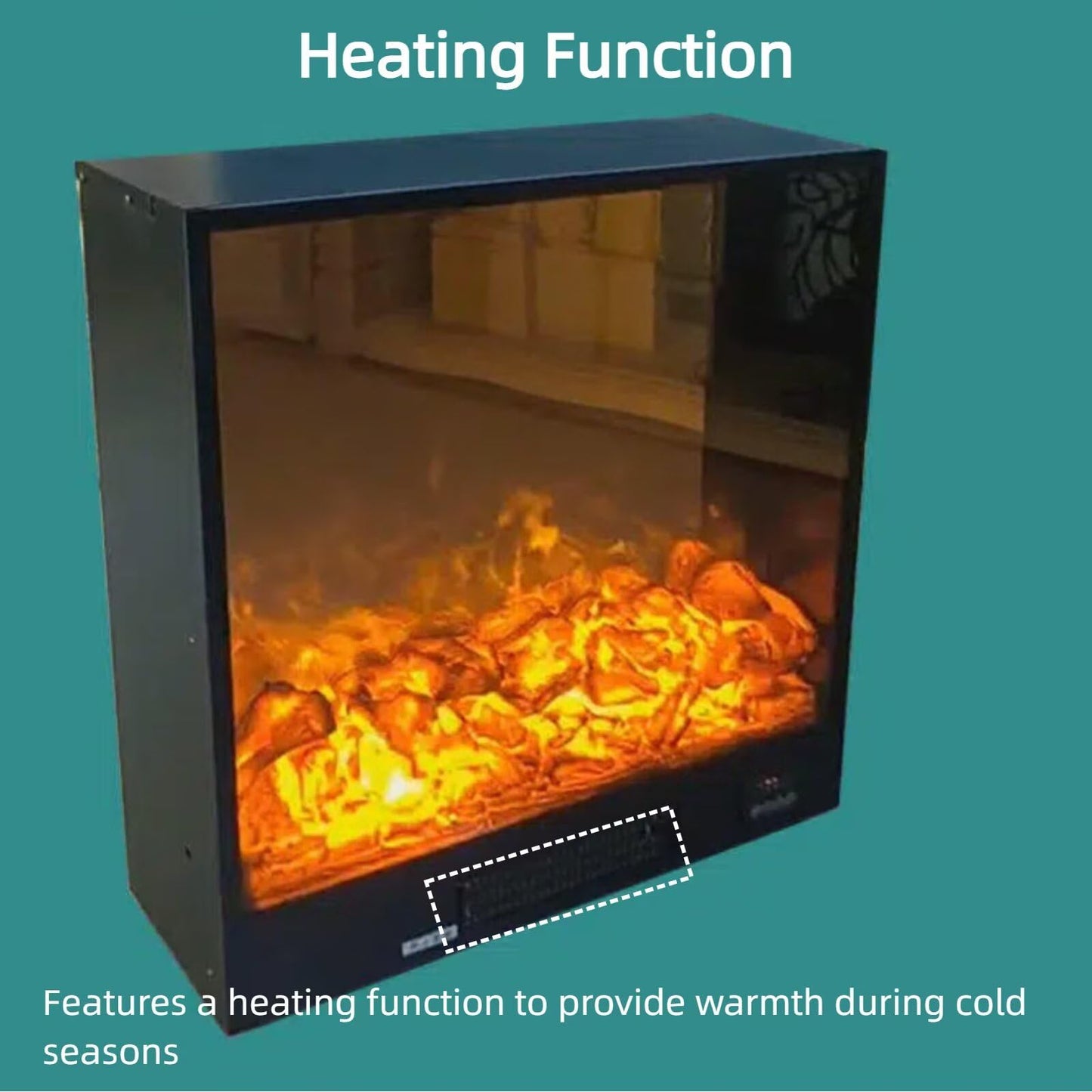 51"Marble Electric Fireplace Heater with Mantel Includes Artistic Textureheating Function