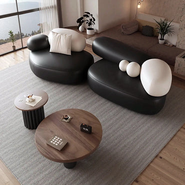 Aihm-Lon Commercial Use Sofa Set for Beauty Salon with Stool and Coffee Tables 49"-55"