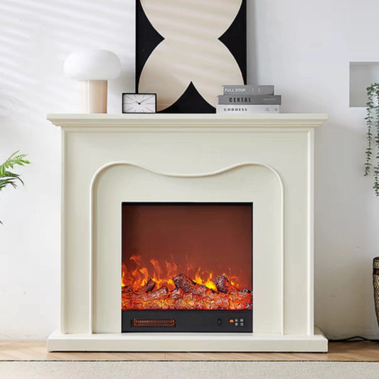 Aihm-Lon White Electric Fireplace Simple Curved Design Lines 47”