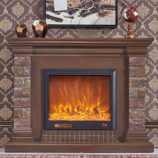Aihm-Lon Brown Electric Fireplace Neoclassical European Style 47”-59”