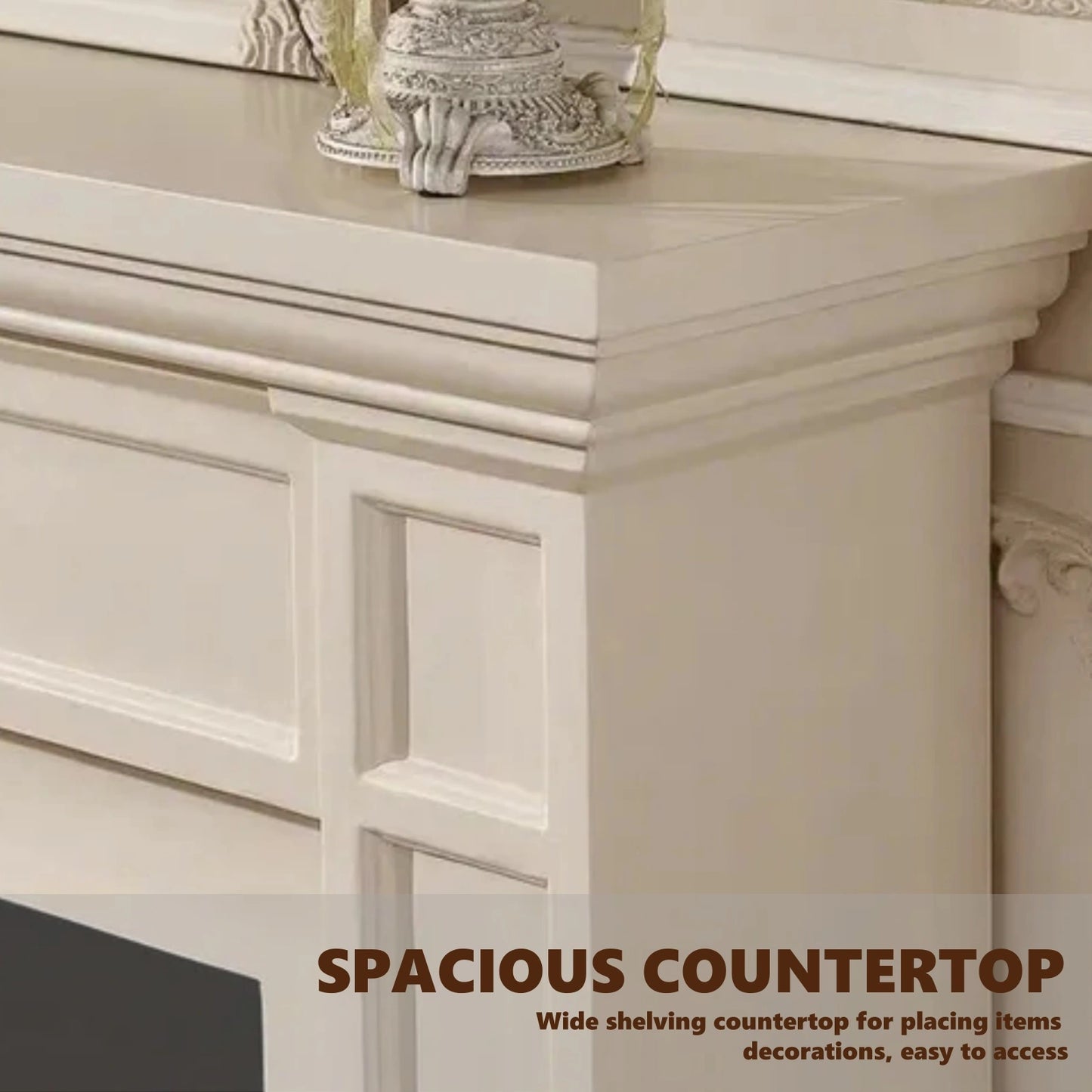 Aihm-Lon Minimalist Electric Fireplace Unique Lines Design 47”-59”