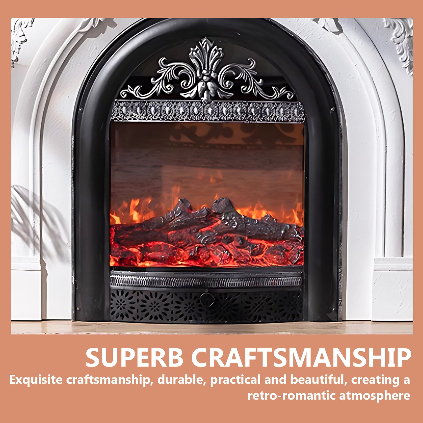 Aihm-Lon Modern Decorative Electric Fireplace with Mantel 45.66"