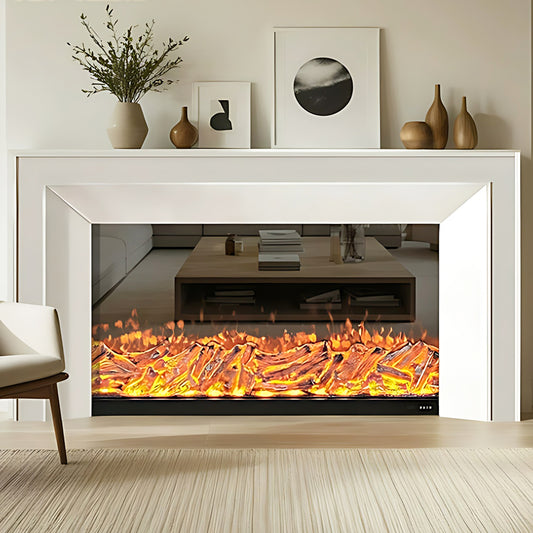 Aihm-Lon White Freestanding Electric Fireplace 59.05"