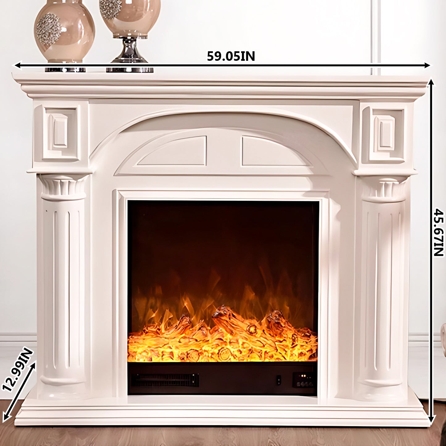 Aihm-Lon Electric Fireplace Inserts for Indoor Use with Mantel 47.24"-59.05"