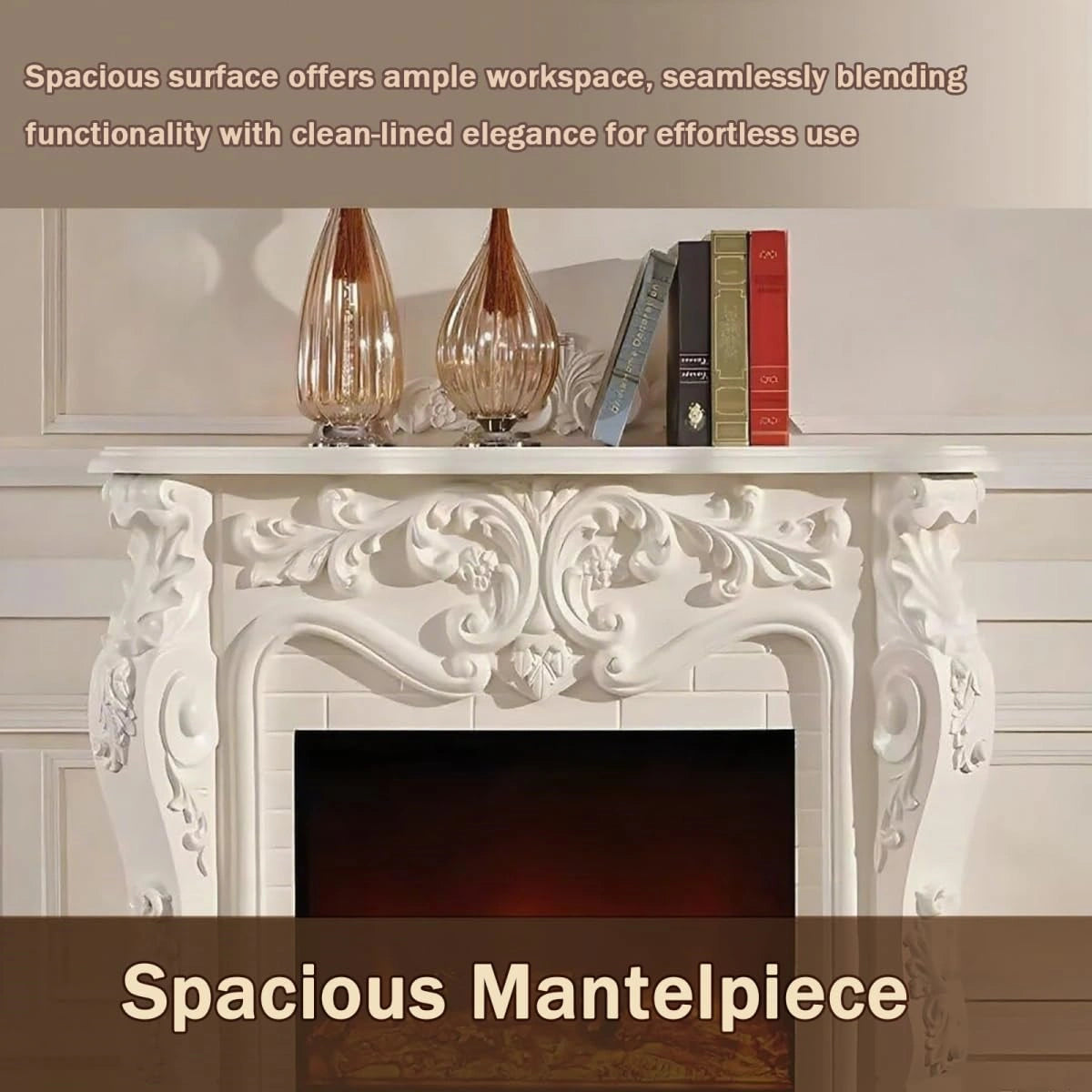 Aihm-Lon Electric Fireplace with Decorative Flame 47"