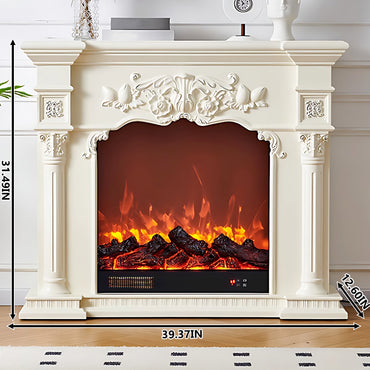 Aihm-Lon White Electric Fireplace Heater 39.91"-47.24"