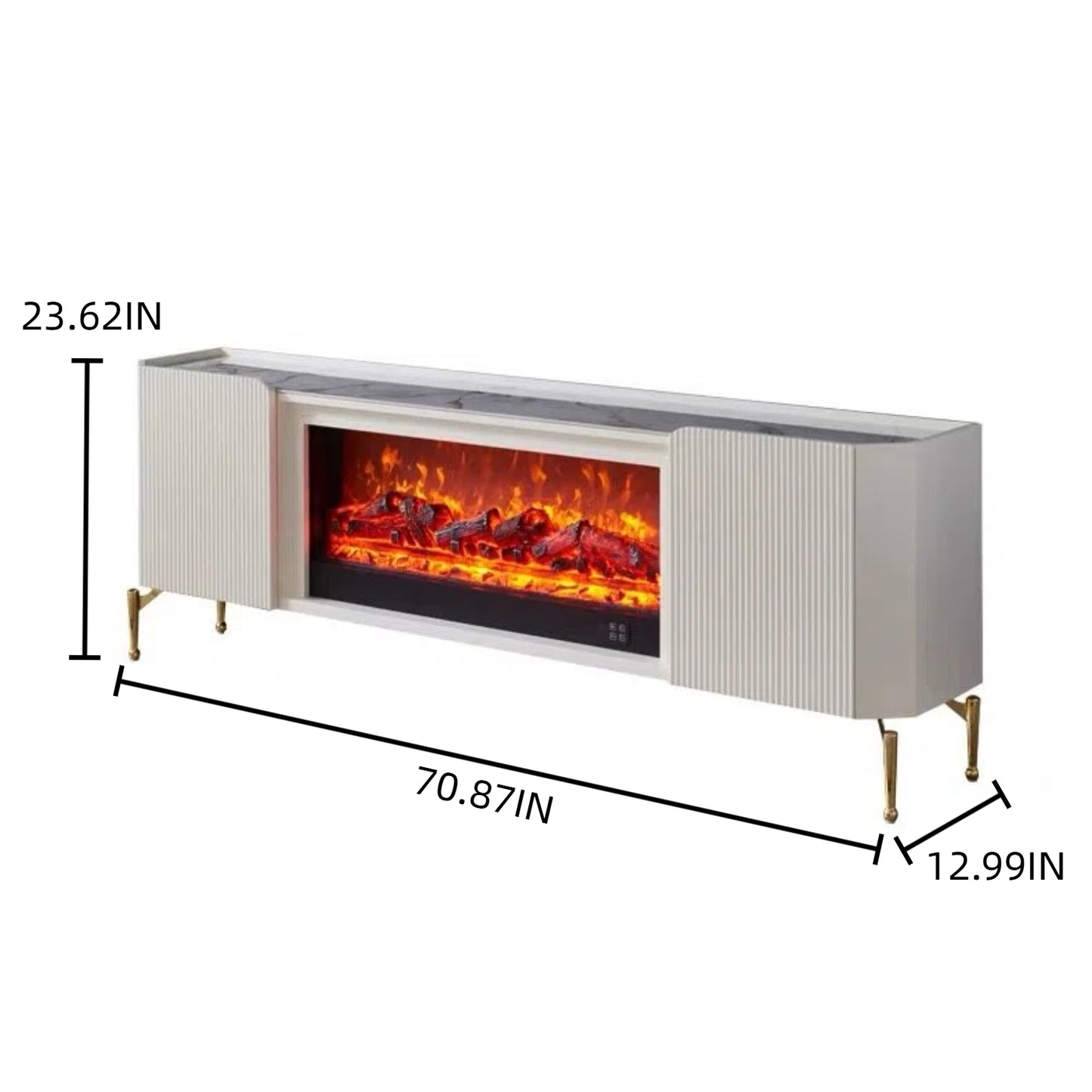 Aihm-Lon Luxury Electric Fireplace Striped Design 71”-79”