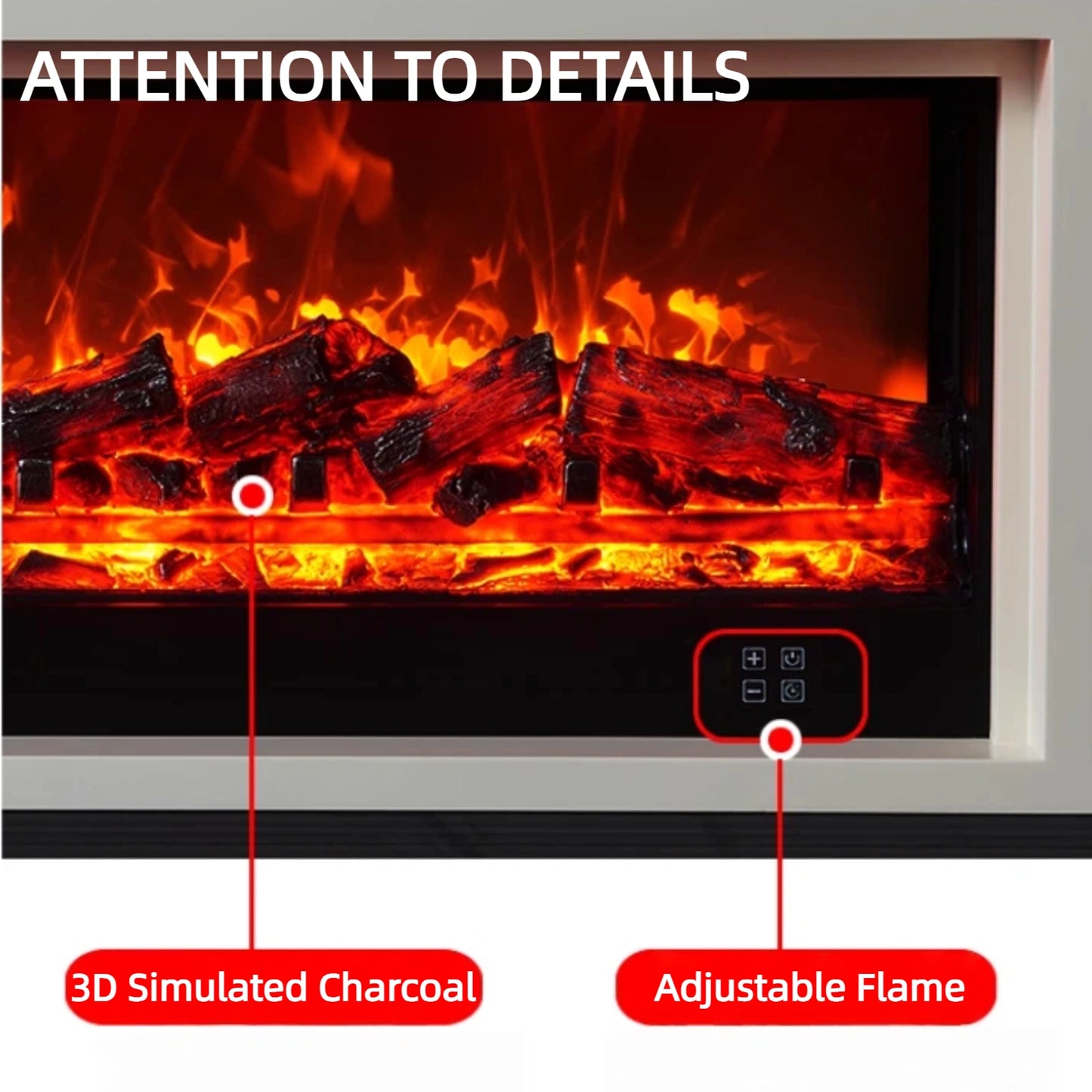 Aihm-Lon Electric Fireplace Includes Grey Geometric Splicing Design 71”