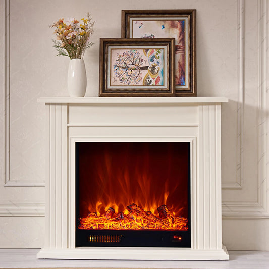 Aihm-Lon Electric Fireplace with 3D Realistic Flame & Layered Lines 39”-47”