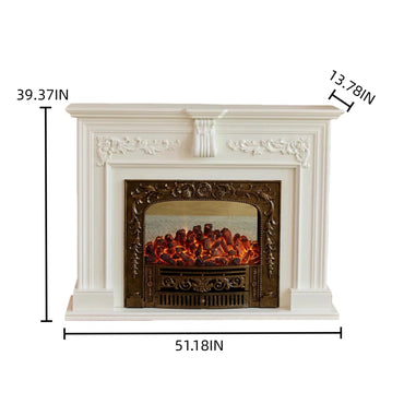 Aihm-Lon Vintage Electric Fireplace with Real Flame Effect Tall TV Stand 47”-59”