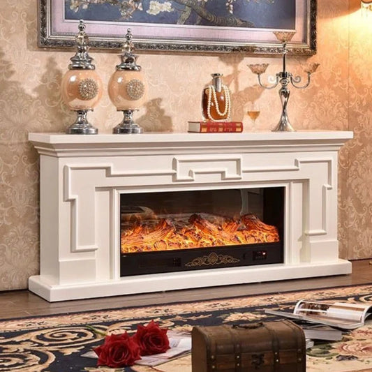 Aihm-Lon Modern Electric Fireplace with Mantel Includes White Polygonal Line 59”