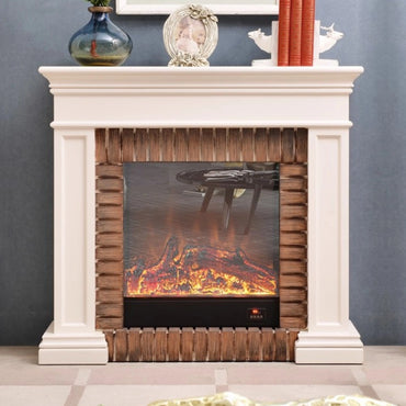 Aihm-Lon Electric Fireplace Faux Antique Wooden Edging Design 47”