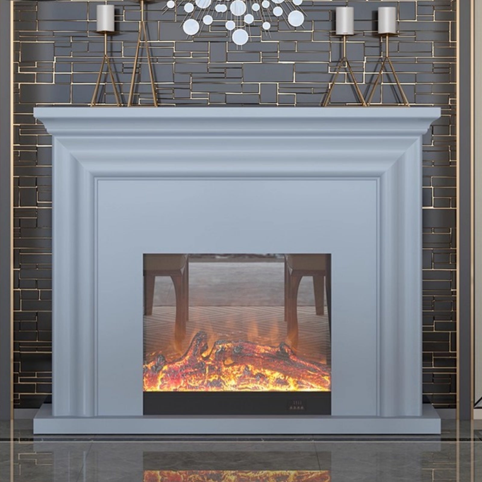 Aihm-Lon Exquisite Electric Fireplace Three-dimensional Frame Design 3