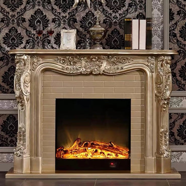Aihm-Lon Luxurious Electric Fireplace with European Baroque Patterns 59”