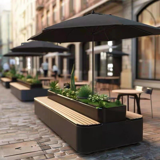 Aihm-Lon Landscape Bench with Back-to-Back Simple Design Double Row Seats 47.24" - 70.87"