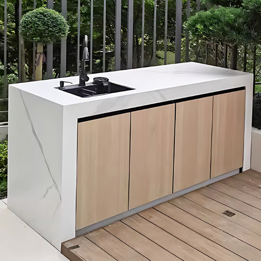 Aihm-Lon Outdoor Kitchen Cabinet with Sink and Storage 80"-88"