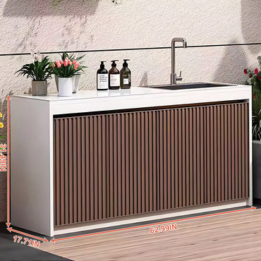 Aihm-Lon Aluminum Outdoor Kitchen Cabinet with Sink 62.99"