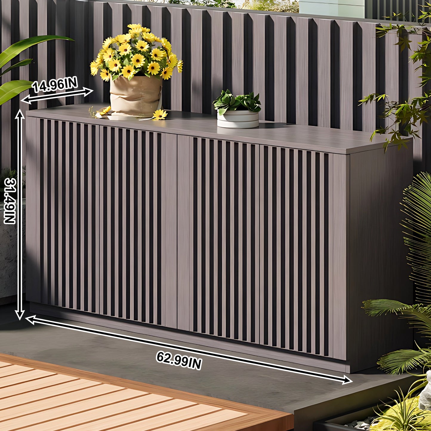 Aihm-Lon Large Outdoor Patio Storage Cabinet 51.18"-62.99"